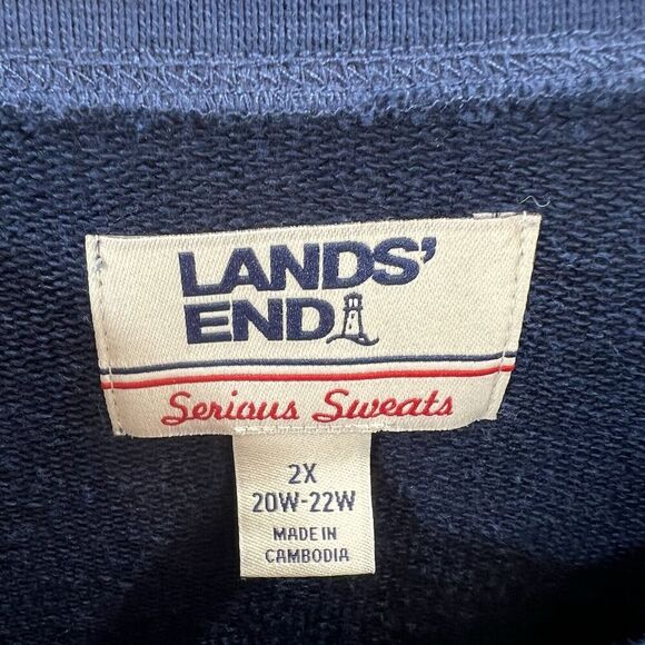 Lands End Women’s Sweatshirt Size 2X Navy Rainbow Casual Athleisure Warm & Cozy - Picture 3 of 9